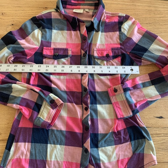 Urban Girl Plaid Button Down Poly Shirt Pink Blue Women’s Medium Preloved‎ - Picture 5 of 8